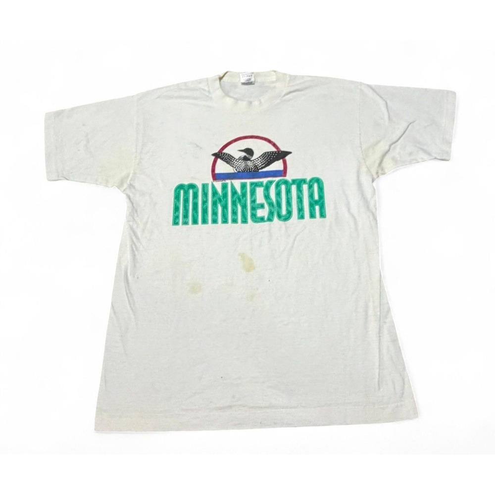 Vintage Minnesota Loon T Shirt Mens Large Single Stitch 90s Graphic USA